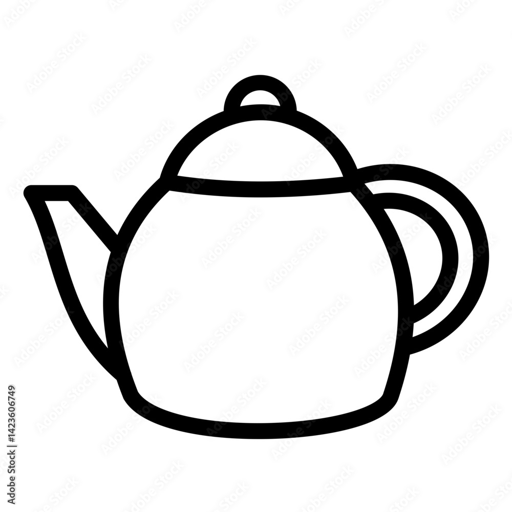 Obraz premium Teapot line icon style
