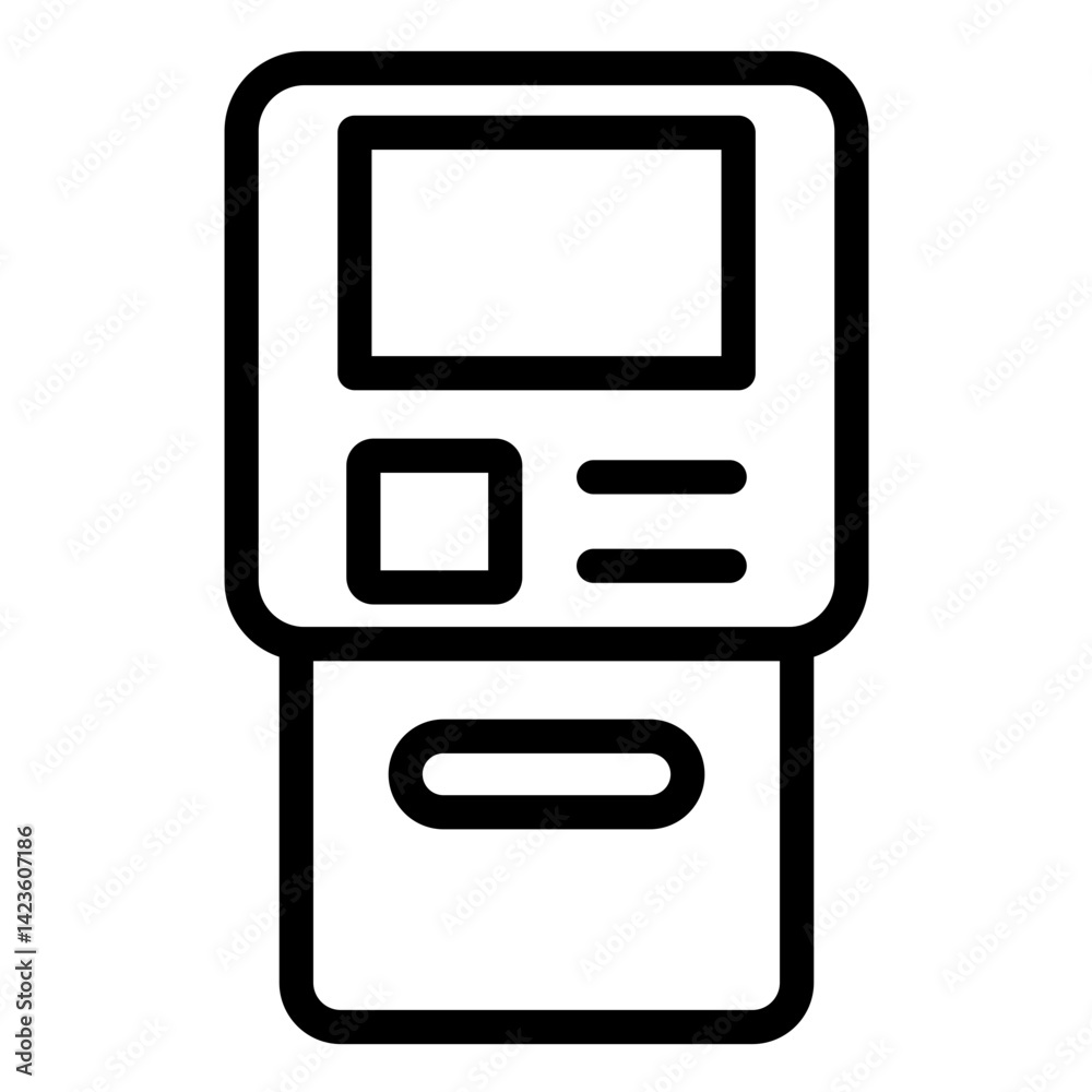 Atm Machine line icon style Atm Machine line icon style