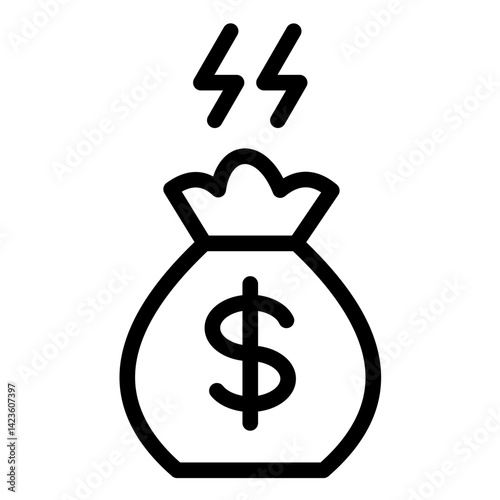 Expenses line icon style