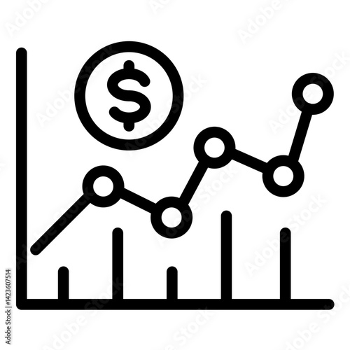 Bankrupt line icon style