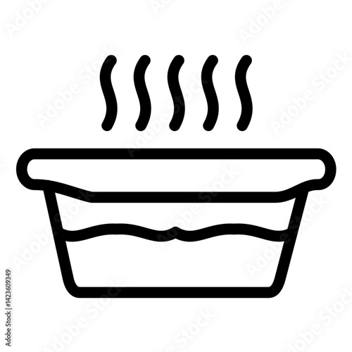 Hot Tub Line Icon Style