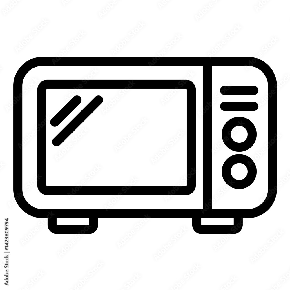 Microwave Line Icon Style Microwave Line Icon Style