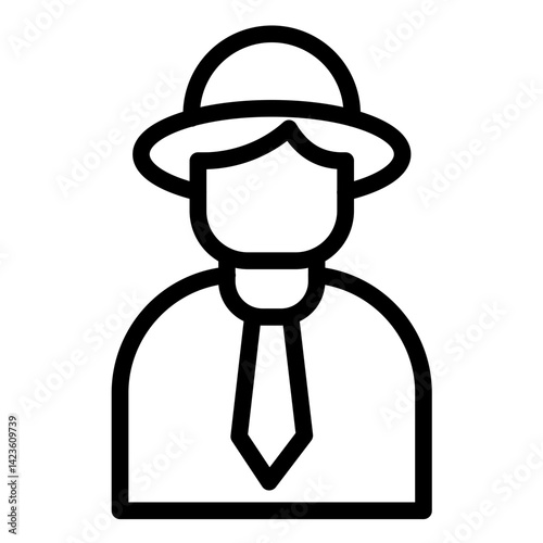 Tourist Line Icon Style