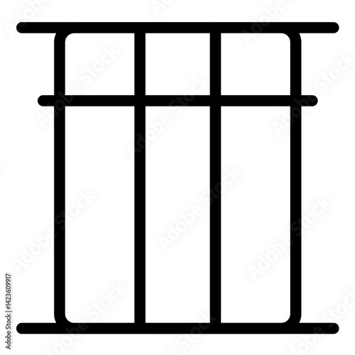 Jail Line Icon Style