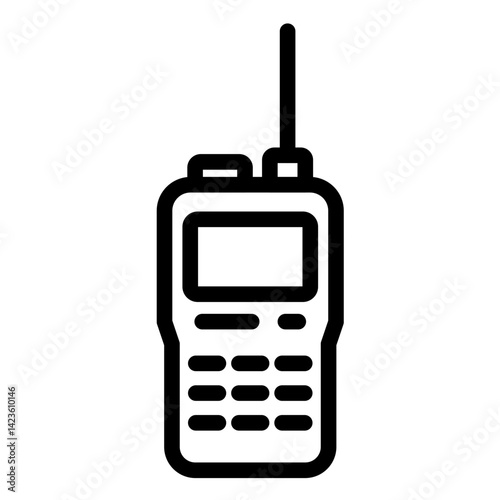Walkie Talkie Line Icon Style