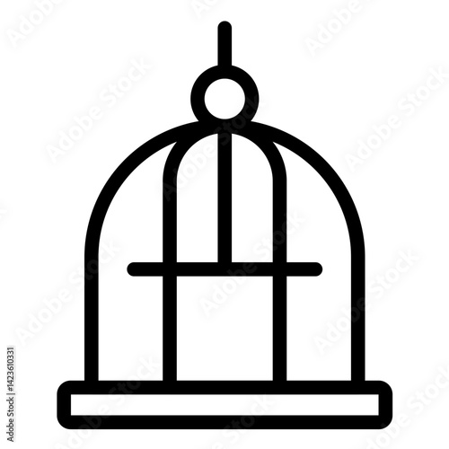 Cage Line Icon Style