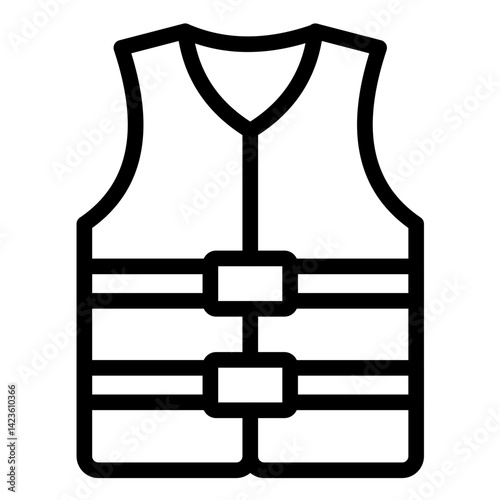 Life Vest Line Icon Style