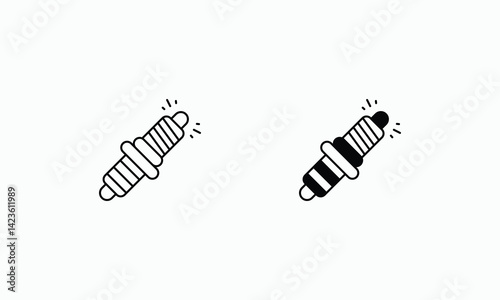Car Radiator icons set Line and Glyph black vector icon stock illustration