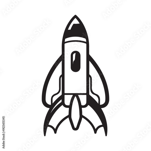 Space Rocket minimalist silhouette design