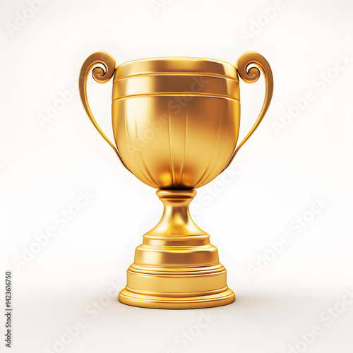 Obraz na płótnie Gold trophy cup 3d object isolated on white background w salonie