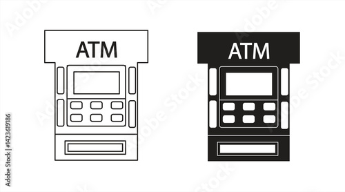 ATM machine icon, Payment and money receiving tool, eps 10 on white background, vector illustration.