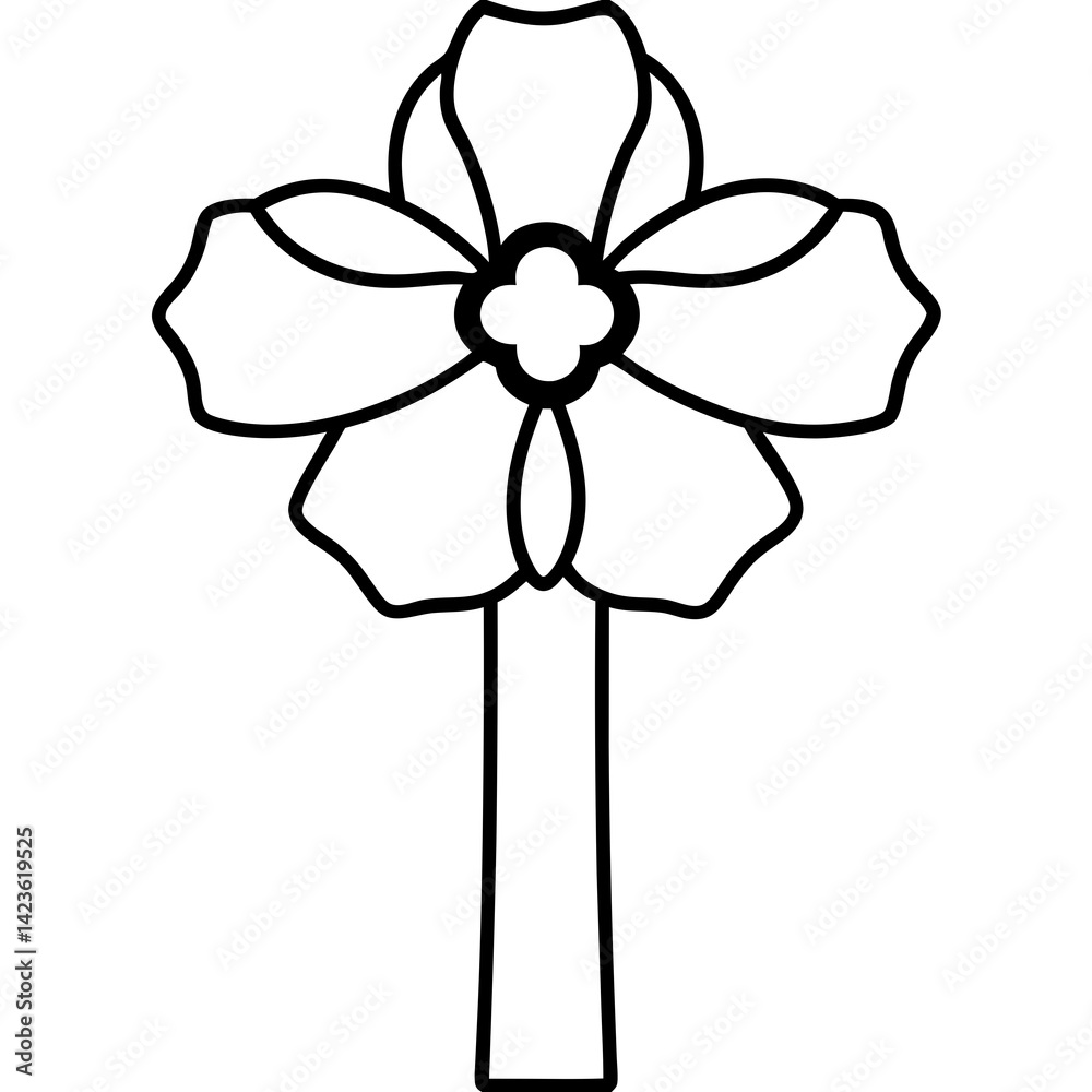 Naklejka premium Cross with poppy vector