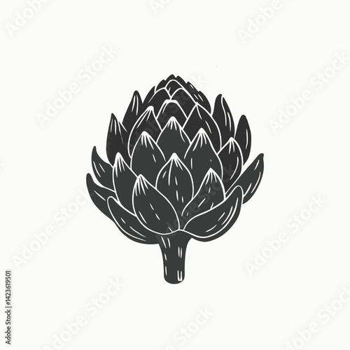 Artichoke flower. Vector plant isolated on white background