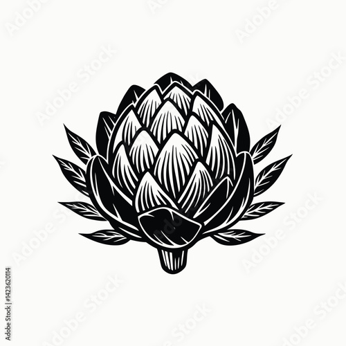 Artichoke group sketch style. Herbs vintage style illustration. Vector isolated on white background.