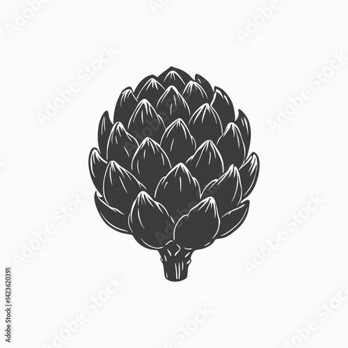 Artichoke group sketch style. Herbs vintage style illustration. Vector isolated on white background.