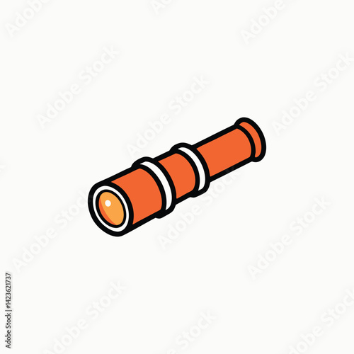 Old  Vintage brass maritime binoculars telescope minimalist head logo, Icon, element. Vector illustration