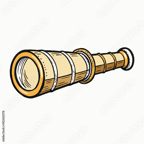 Old binoculars on transparent background