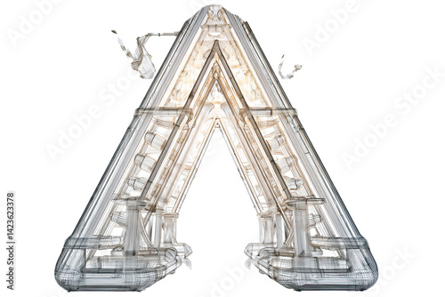 wireframe logo skeletal structure, transparent effect, futuristic feel, clean 