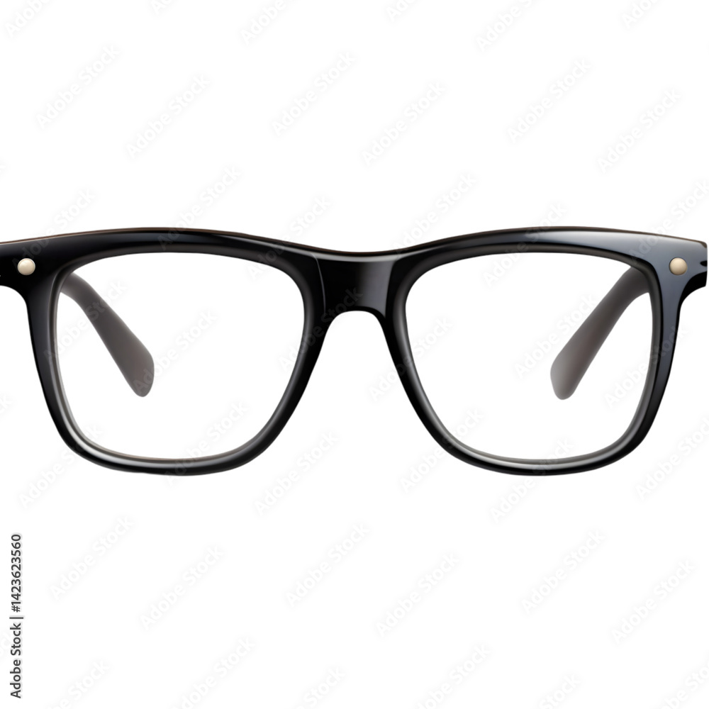 Fototapeta premium Black eye glasses unisex PNG isolated on transparent background