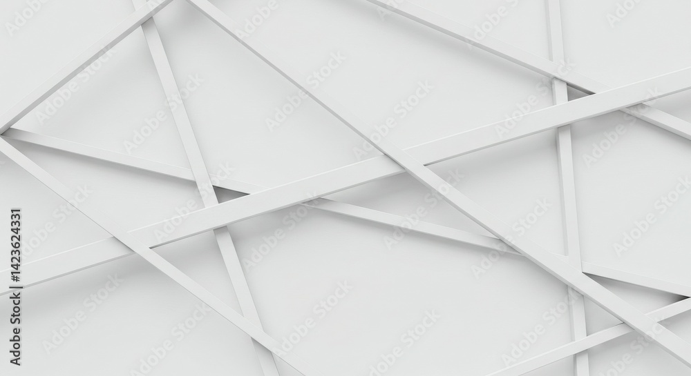 Obraz premium Intersecting White Rectangular Prisms on a White Background