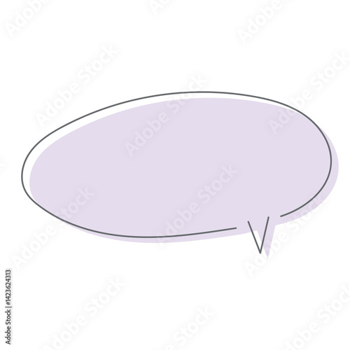 手書きのゆるいフキダシ（パープル）