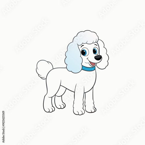 Cartoon poodle dog breed vector cartoon illustration isolated on white background