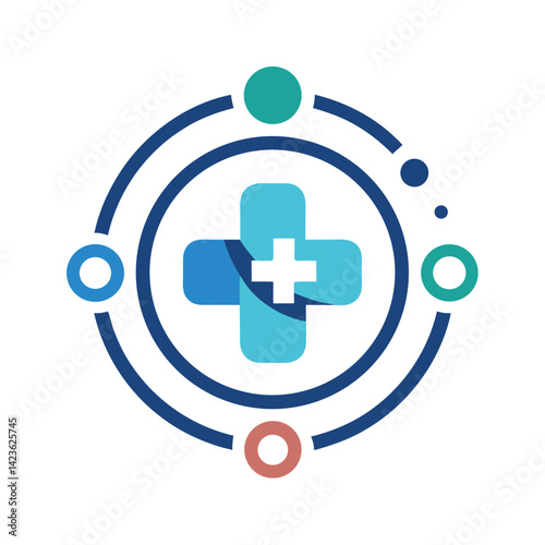 Minimalist logo design suited for healthcare applications highlighting simplicity and modernity while ensuring an approachable aesthetic for users in the medical field