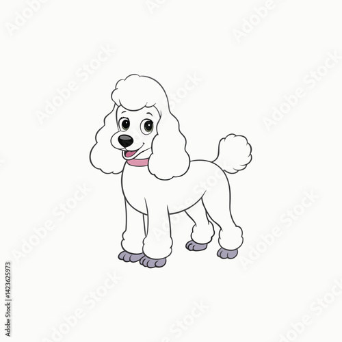 Cartoon poodle dog breed vector cartoon illustration isolated on white background