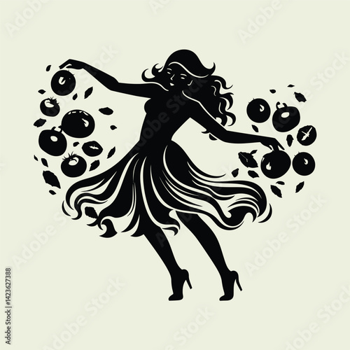 dancing girl silhouette