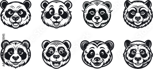 Panda Head Vector Art, Icons, and Graphics 