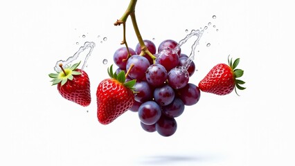 Crédence de cuisine  Fresh Grapes, Strawberries, and Water Splash  © Gayan