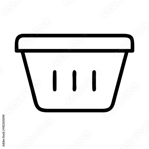 laundry basket line art icon vector illustration
