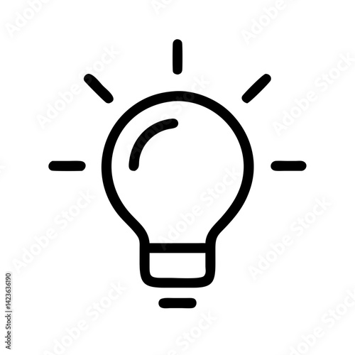 light bulb line art icon vector illustration