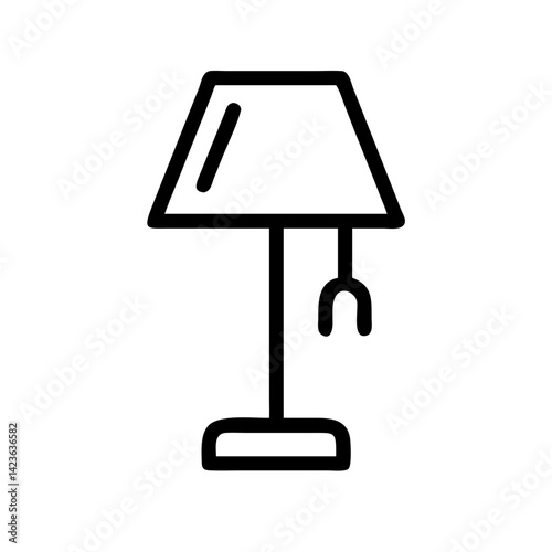 floor lamp line art icon vector illustration