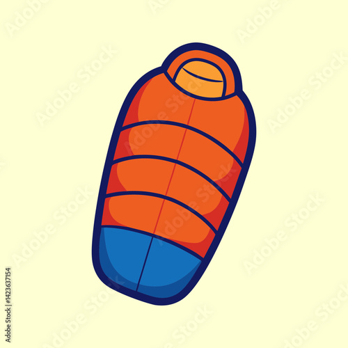 Illustration of a sleeping bag for camping, adventure, or backpacking trips