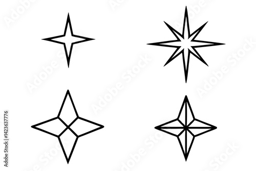 Wallpaper Mural Sleek Cosmic Star Line Drawing Torontodigital.ca