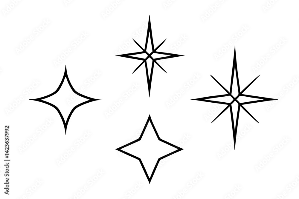 Obraz premium Sleek Cosmic Star Line Drawing