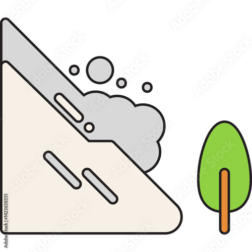 Snow Avalanche icon vector illustration