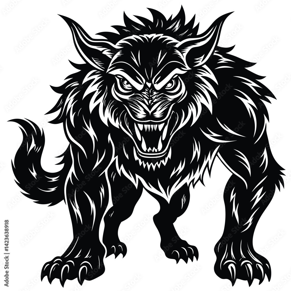Obraz premium Lion tribal tattoo vector illustration of a wild cat head