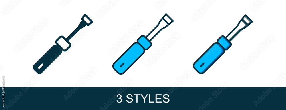 Filled outline Screwdriver icon isolated on white background. Service tool symbol. Vector Filled outline Screwdriver icon isolated on white background. Service tool symbol. Vector