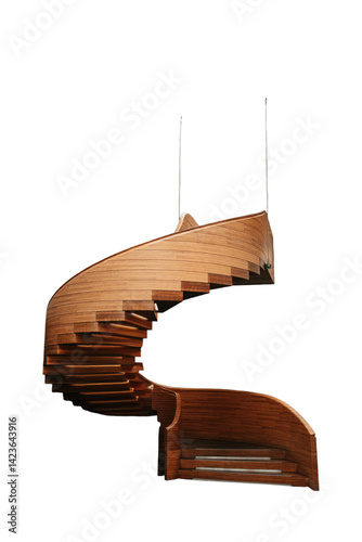 Wooden Curved design Staircase Png  photo