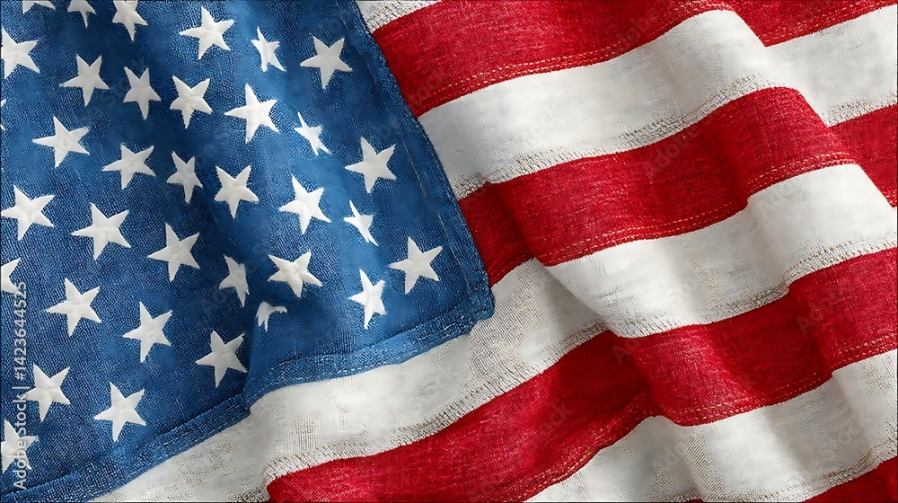 Obraz premium Soft Vintage Pattern of Stars and Stripes in Warm Tones