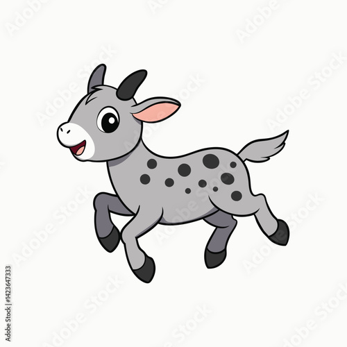 white goat cartoon character cute goat cartoon clipart, animals in flat style. Concept Vector flat illustration