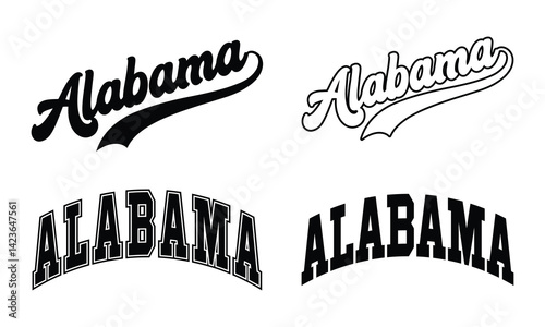 Alabama hand lettering design vector, Alabama text vector, typography design