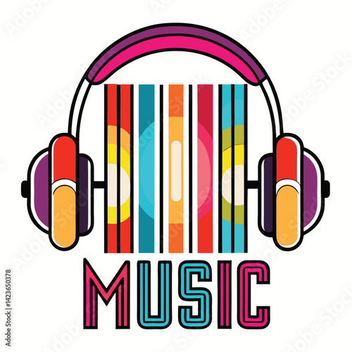 Retro Music Vector T-Shirt Design