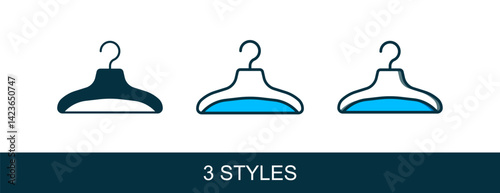 Filled outline Hanger wardrobe icon isolated on white background. Cloakroom icon. Clothes service symbol. Laundry hanger sign. Vector