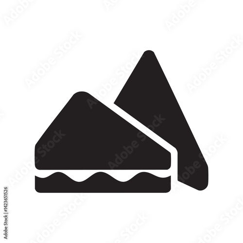 Classic Triangle Sandwich Icon Lunchtime Meal Simple Fast Food