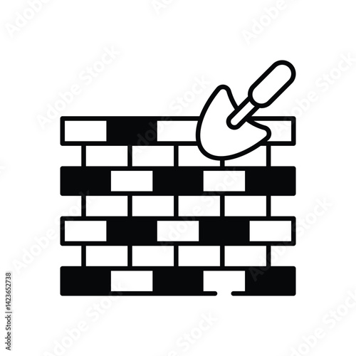 Wall Construction vector icon stock illustration