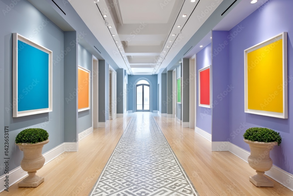 Obraz premium An art gallery with a special exhibit on American flag history