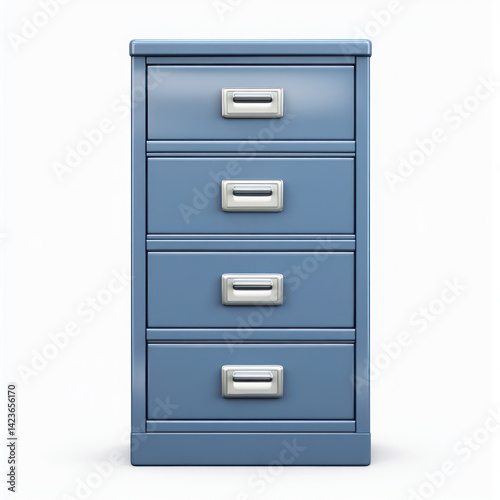 steel file cabinet isolated on white